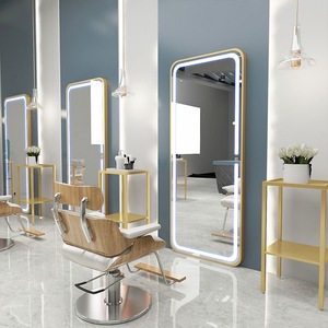 Miroir mural en aluminium pour salon de coiffure, équipement de salon, miroir spécial pour salon de coiffure, vente chaude, moderne, avec éclairage LED - Product Image 1