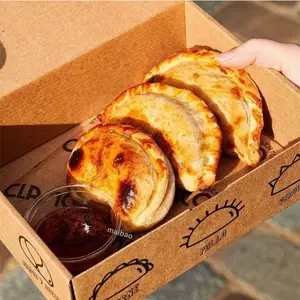 Bán buôn dùng một lần giấy kraft thực phẩm container cho empanadas bánh bao và thức ăn nhanh Takeaway cho Sushi Cookie bao bì hộp