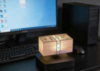Lampe Dollar à Lévitation Magnétique, Veilleuse LED Flottante avec Billets, Lampe de Chevet, Cadeau Décoratif