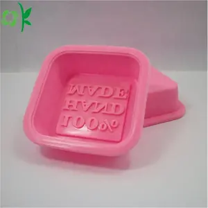 OKSILICONE Seifeformen für Heimwerker langlebig 3D hausgemachte nichtklebende Seifeform heißer Verkauf quadratische Form Silikonformen rosa Kuchenwerkzeuge