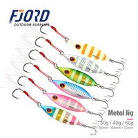Leurres de pêche coulants en métal FJORD 30g 40g 60g avec yeux 3D simulés, appâts jig pour poissons d'eau salée