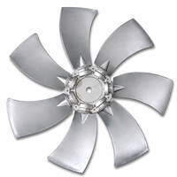 Sichelförmiger, gezahnter Aluminium-Axiallüfter mit 8 Flügeln für Hochtemperatur-Gebläseventilatoren