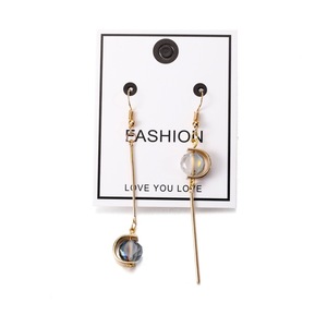 Boucles d'oreilles pendantes tendance, créoles dorées avec cristaux bleus et strass, accessoire de bijouterie pour femme, origine Yiwu JEER041 - Product Image 5