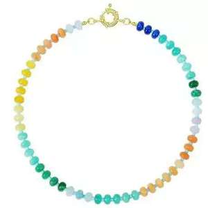 Unisex Sportliche Halskette mit Bunten Perlen aus Naturstein im Regenbogen-Strandstil, Dopamin-Inspirierte Kette - Product Image 2