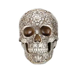 1:1 resina umani di testa del cranio di stile Dell'europa casa figura handcarfts regalo di halloween del cranio scultura