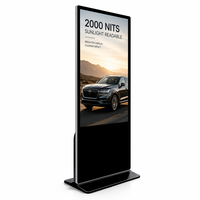 Totem numérique sur pied ultra-fin, écran tactile Wi-Fi haute luminosité, affichage publicitaire extérieur, kiosque lumineux pour centre commercial