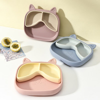Assiette en silicone pour bébé/enfant, fabrication soignée, sans odeur, rose/bleu, plateau compartimenté pour aliments pour bébé