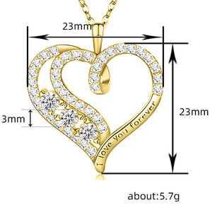 Collana con Ciondolo a Cuore Traforato Vintage per Donna, Gioielli alla Moda - Product Image 4