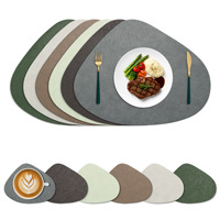 Sets de table ronds réutilisables en PVC de style français moderne, double face, avec fonction isolante et sous-verre, pour table à manger à domicile