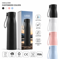 Gourde d'eau intelligente 16 oz en acier inoxydable 316 à isolation sous vide avec affichage LED via application et rappel d'hydratation pour les voyages