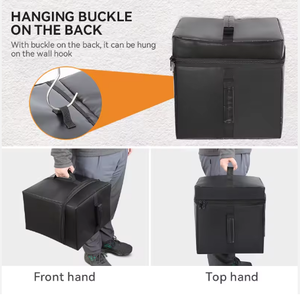 Sacs isothermes personnalisés en cuir imperméable noir pour la livraison de nourriture, sacs à pizza isolés - Product Image 5