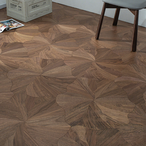 Plancher en bois d'ingénierie en chêne et bouleau à clic, surface lisse, placage de noyer, Lotus, pour intérieur et extérieur, moderne, personnalisation d'usine - Product Image 1