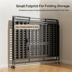 Kandang anjing besi padat gaya sederhana dapat dilipat pembawa dengan tombol penutup dikemas dalam kotak untuk hewan peliharaan - Product Image 3