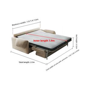 GEDO Canapé-<span class=keywords><strong>lit</strong></span> rabattable 2 en 1 personnalisé Canapé-<span class=keywords><strong>lit</strong></span> pliant à double usage en tissu chenille avec matelas dissimulés - Product Image 6