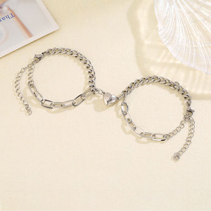 Custom Luxury 316L Stainless Steel Women's Fashion Bracelet & <b>Bangles</b> Bf And Gf Bracelet Magnetic Heart <b>for</b> Women <b>Men</b> - Product Image 3
