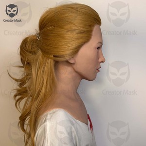Masque de femme réaliste en silicone, blonde, faite à la main, effet peau véritable, pour Halloween, Pâques, masque d'acteur, cosplay, tournage de <span class=keywords><strong>film</strong></span> - Product Image 2