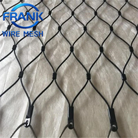 Filet de protection flexible en acier inoxydable noir 304/316, non réfléchissant, ouverture 20~100 mm, pour centres commerciaux/hôtels