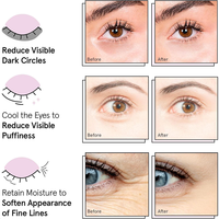 Masque pour les yeux coréen personnalisé, jetable, en gel, avec logo Spa, en feuille, rafraîchissant, en hydrogel, bio-collagène, caféine, PDRN, pour les voyages