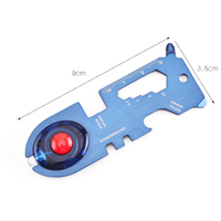 Multi Tool 11 en 1 Portefeuille Forme de Requin Poche de Survie Carte de Crédit Couteau Carte avec Support de Téléphone, Tournevis, Décapsuleur