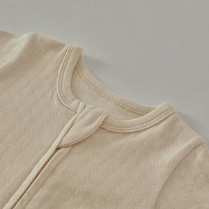 Novo Design Honeycomb Jacquard Bebê <span class=keywords><strong>Romper</strong></span> Algodão Orgânico Bebê Manga Longa <span class=keywords><strong>Romper</strong></span> - Product Image 4