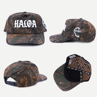 Gorra de Béisbol de 5 Paneles de Perfil Bajo, Fabricada por OEM, con Bordado 3D Personalizado, Diseño de Camuflaje Forestal, Sin Estructura, para Marcas de Actividades al Aire Libre