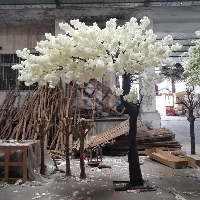 Árvore de plástico artificial para decoração, árvore de flores de cereja, arco de casamento