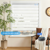 Persianas Zebra de Fábrica con Motor DC, Impermeables, Fáciles de Limpiar, de Doble Capa, para Baños y Ventanas Comerciales