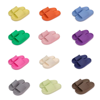 Sandales unisexes pour hommes à bout ouvert, à enfiler, avec large sangle couleur personnalisée, semelle épaisse de 4 cm, semelle drainage à chevrons, pour piscine, douche, hôtel, complexe hôtelier
