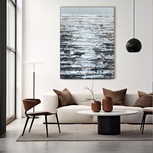 Obra de Arte Creativa Minimalista Abstracta Vertical Grande Hecha a Mano sobre Lienzo, Arte Mural 3D, Regalo para la Inauguración de una Casa - Product Image 5