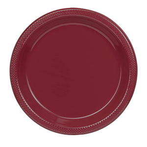 Reusable <b>Plastic</b> <b>Plate</b> for Parties Burgundy Recyclable <b>Plastic</b> <b>Plates</b> <b>Dinner</b> Party <b>Plates</b> for All Occasions - Product Image 1