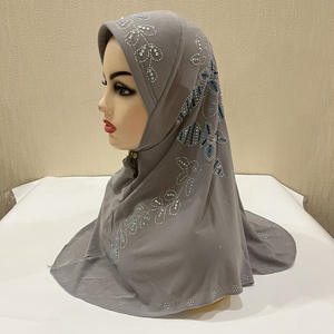 Bufanda de cabeza de taladro de pavo real de moda Hijab instantáneo Undercap con Hijab instantáneo de doble bucle musulmán árabe - Product Image 6