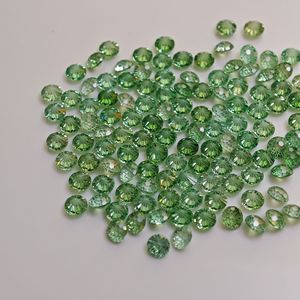 Light Green 4.0mm Round Zircon Bead Caps Firework Cut Skyfire Cut Chrysanthemum Cut Jewelry Findings For DIY Earrings Rings - Product Image 2