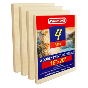 Panneaux de bois de 16x20 "pour la peinture, berceau de galerie de 3/4" de profondeur (lot de 4) planches de bois pour l'artisanat, planches d'art pour l'acrylique et la peinture à l'huile - Product Image 1