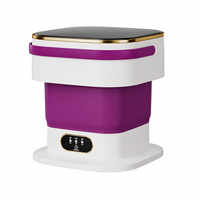 Mini machine à laver pliable portable 110-240V, lave-linge compact avec panier d'essorage pour sous-vêtements, chaussettes, vêtements de bébé