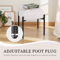 Tabouret de vanité en fausse fourrure Chaise Tabourets de maquillage pouf doux Repose-pieds multifonctionnel rembourré en fourrure