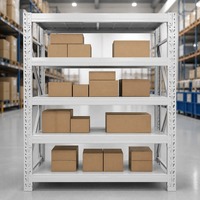 Étagère de stockage en tôle robuste pour entrepôt et garage, étagères sans boulons, métal, 4 niveaux, empilables, 200 kg, étagère en acier pour entrepôt