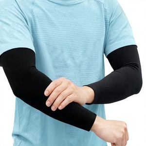 Features Muscle Support Arm Sleeves Popular Lightweight Workout Sportswear Breathable Fabric Quick Dry UV Protection Custom <b>Tea</b> - Product Image 1