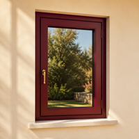 Ventana de Aluminio Blanca Francesa de Doble Vidrio con Apertura Interior para Reemplazo de Vidrio en Ventanas Residenciales