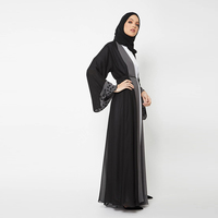 Kaftan de couleur unie pour femmes musulmanes, robe de dubaï, paillettes perlées, accessoires Khaliji, à volants, Abayas Abay, 2022