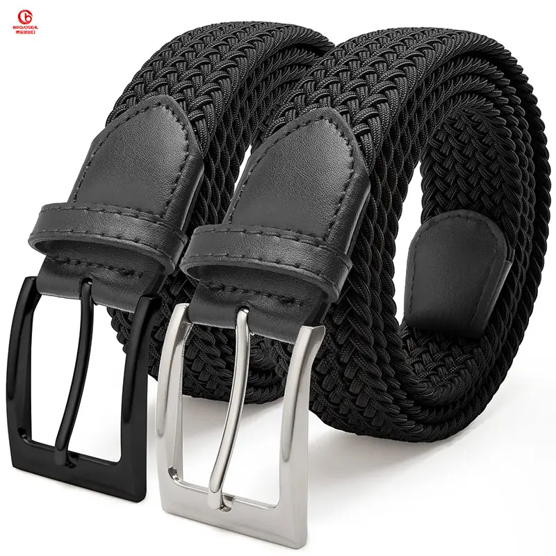 Casual Fashion Braided Elastic Belt Customized Color Elastic Braided Knitted Fabric Belt