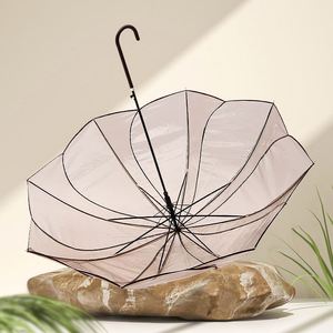 Paraguas Transparente de 8 Varillas con Diseño de Pétalos, Clásico, Creativo, Reforzado, Recto, Ultraligero, Resistente al Viento, Estilo Japonés, Pequeño, Fresco, Semiautomático - Product Image 3