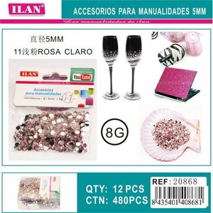 Strass ILAN da 5 mm rosa chiaro per artigianato e creazione di gioielli fai da te - Product Image 1