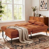 Sofá Cama Convertible de Tela con Respaldo Ajustable, Sofá de Dos Plazas Reclinable, Muebles de Sala de Estar, Juego de Futón