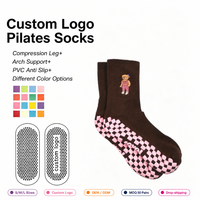 Maßgefertigte Pilates-Grip-Socken Rutschfeste Anti-Rutsch Yoga-Socken mit Logo aus Baumwolle Geringe Mindestbestellmenge für Damen
