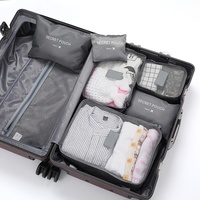 Ensemble de 6 cubes de rangement pour bagages de voyage, organiseurs de compression, sac à chaussures, sac pour vêtements et sous-vêtements