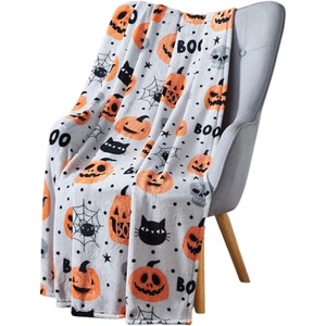 Halloween Pumpkin Ghost Bat Flannel <b>Blanket</b> Throw <b>Blanket</b> Nap <b>Blanket</b> Fall Decor Trick or Treat Wholesale Cozy <b>Warm</b> - Product Image 3