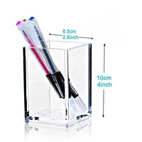 Paquete de 2 Portaplumas de Acrílico Transparente, Duradero e Impermeable, Accesorios de Escritorio, Organizador de Brochas de Maquillaje, para Oficina, Escuela y Hogar