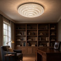 Lustre de plafond en cristal K9 de 500 mm à 6 niveaux, finition champagne, éclairage de luxe, pièce maîtresse, par Zhongshan Supply