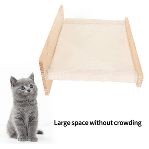 Fábrica barato cómodo sueño profundo gato cama colgante cálido invierno de madera maciza de felpa pared instalar gato hamaca para gatos pequeños y grandes - Product Image 2