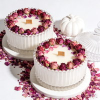 Lilin Aroma Bunga Kering Buatan Tangan Premium Lilin Kedelai Alami Ramah Lingkungan Lilin Seni Modern Tahan Lama untuk Thanksgiving Natal